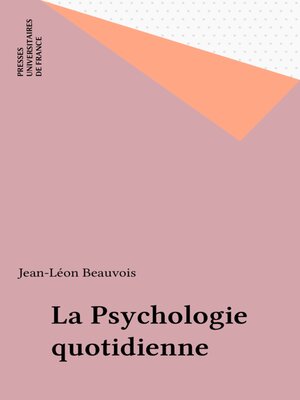 cover image of La Psychologie quotidienne